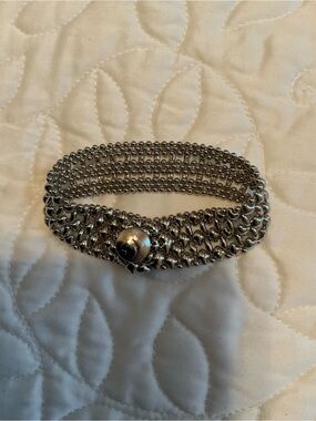 SG Liquid Metal Mesh Bracelet with Button Closure